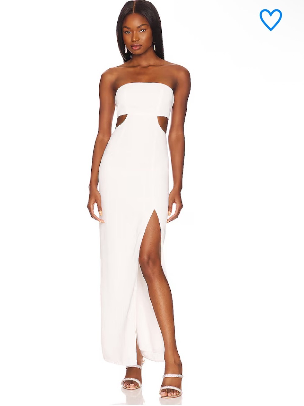 superdown paola maxi dress White Strapless Cutout Thigh Slit Revolve S